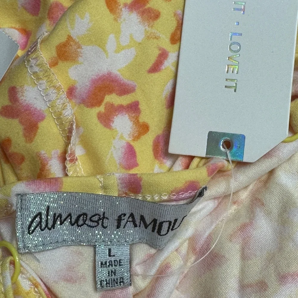 Almost‎ Famous Yellow Floral Midi Dress